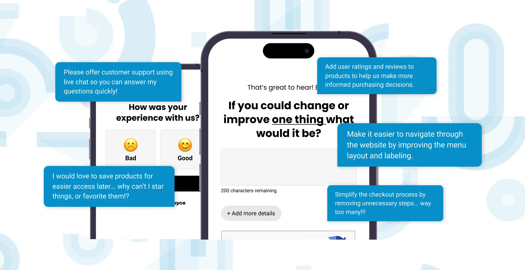 An image showing the quick feedback feature coming soon in Voyce.