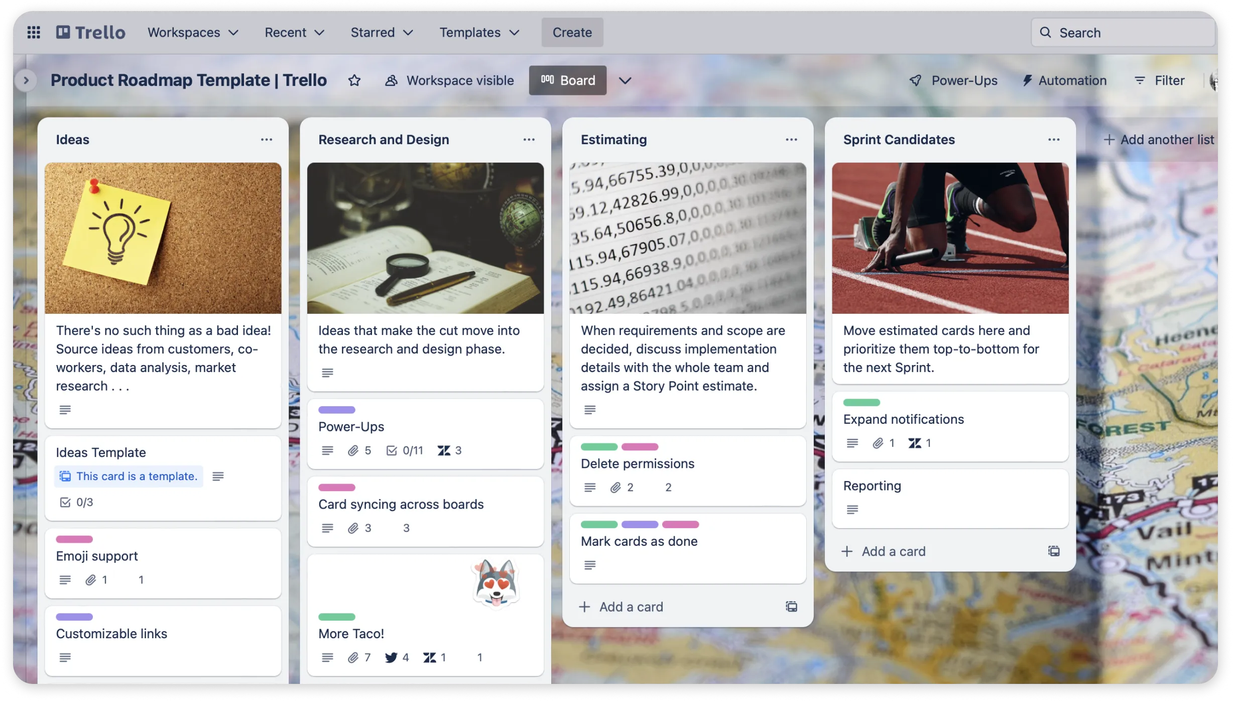 A screenshot of Trello.