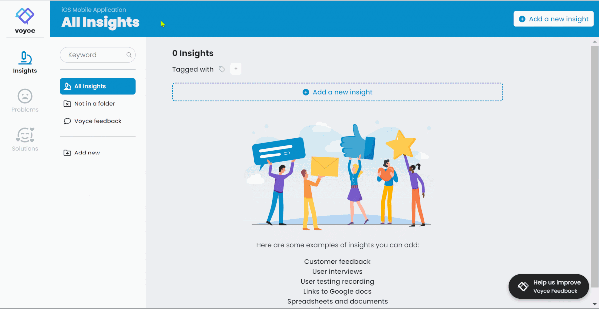 Opening the Voyce Feedback pane.