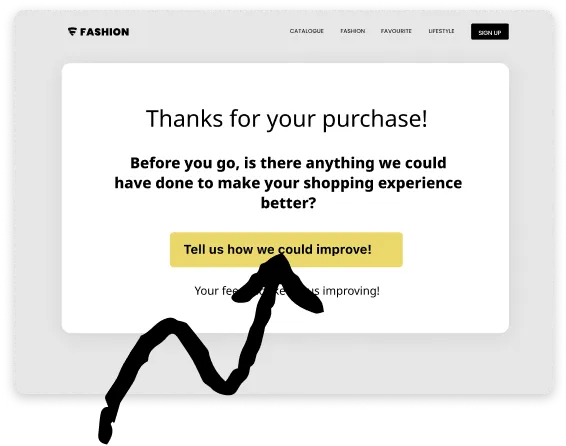 A mock of a checkout complete page.