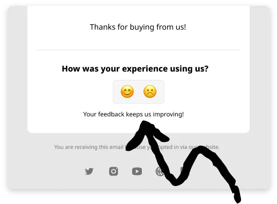 A mock of an email footer.
