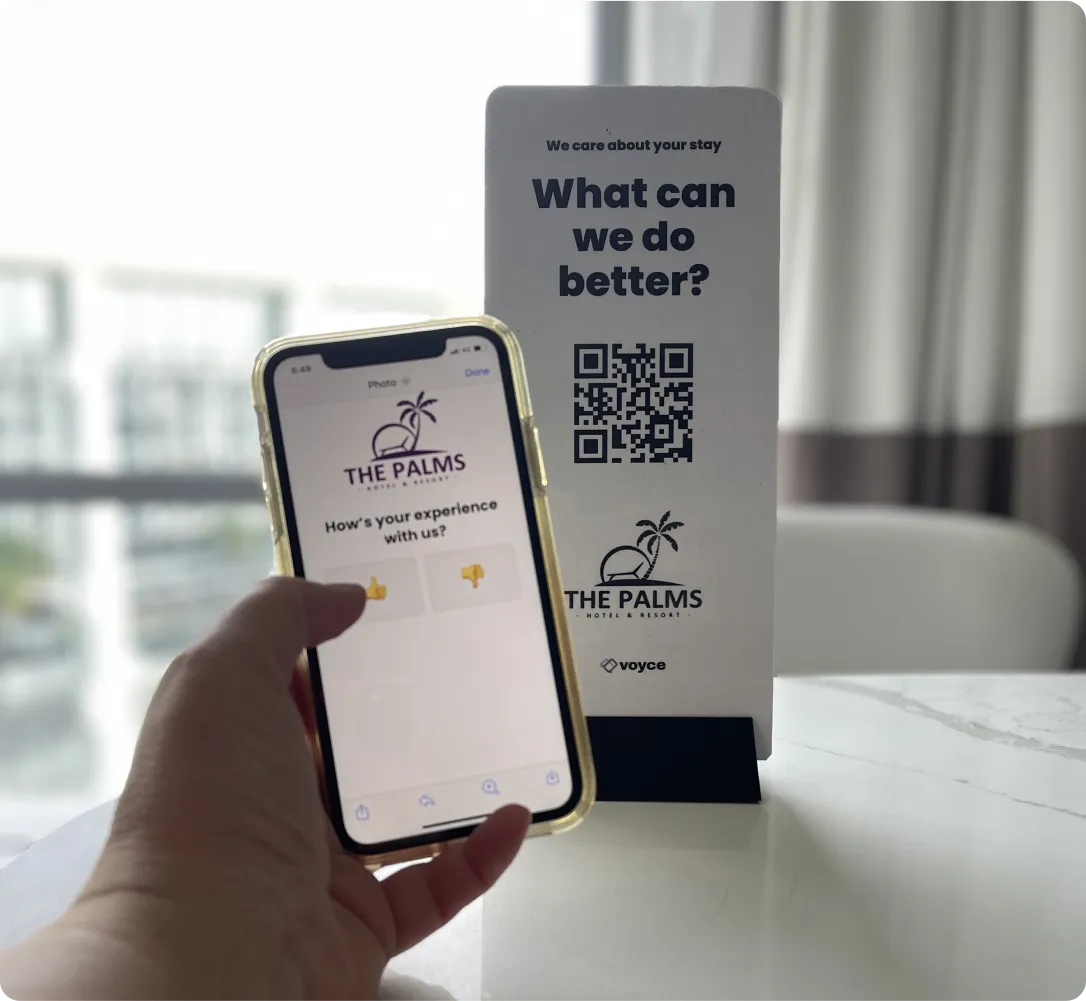 Feedback flow for The Palms hotel in the real world.